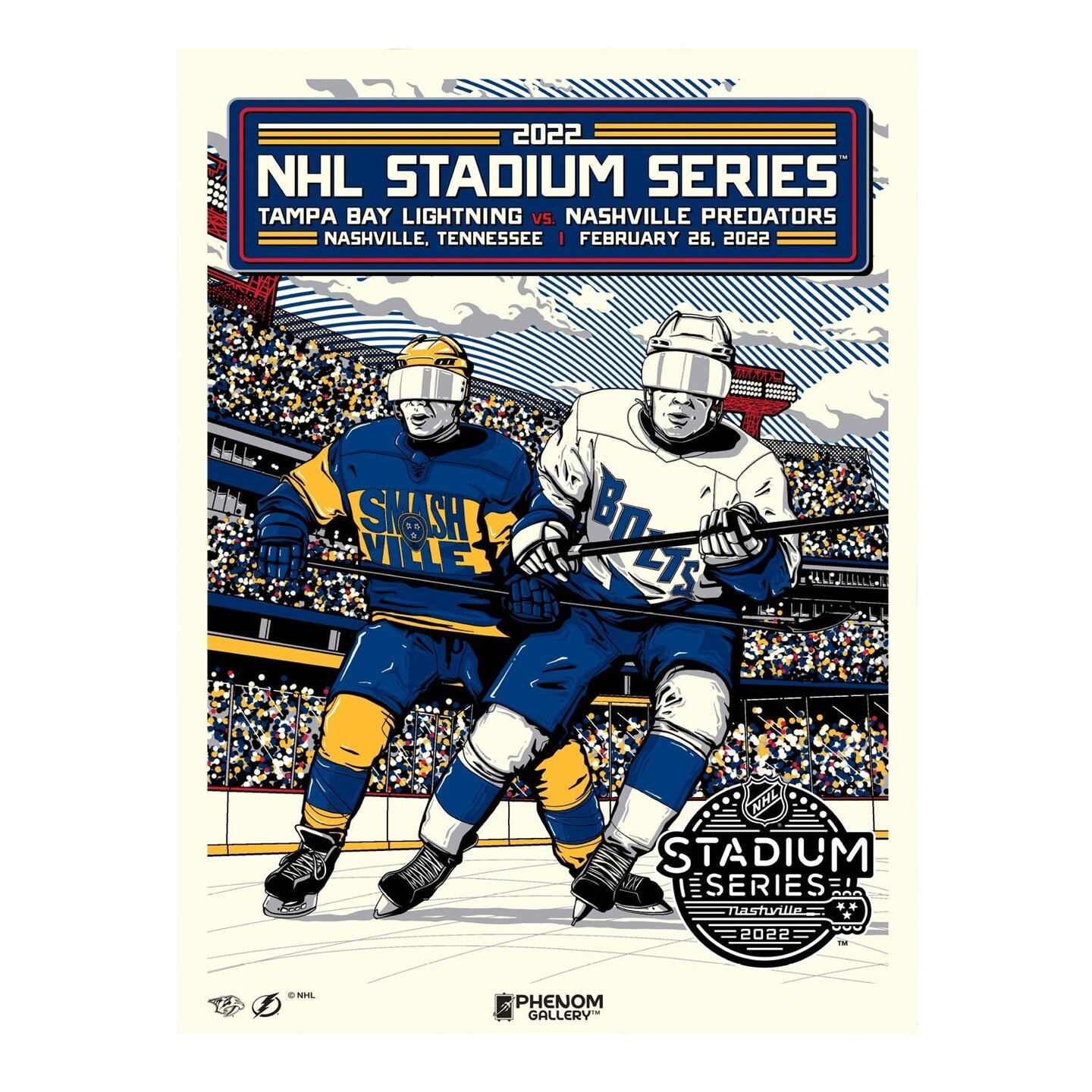 Phenom Gallery NHL Stadium Series 2022 at Nissan Stadium - Predators vs Lightning 18" x 24" Deluxe Framed Serigraph