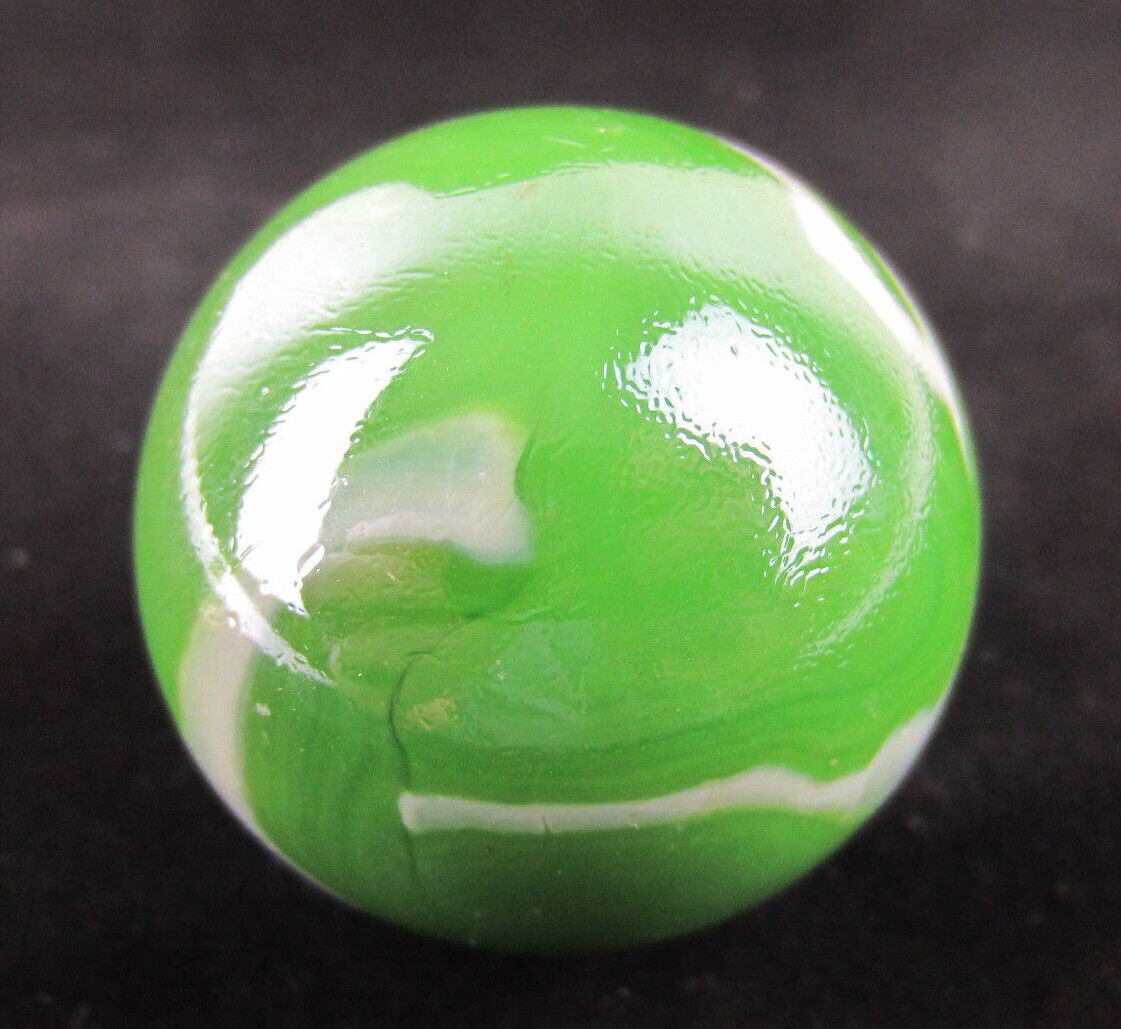 Toe Breaker 50mm (2") FUNGUS Green Marbles glass ball HUGE Swirl