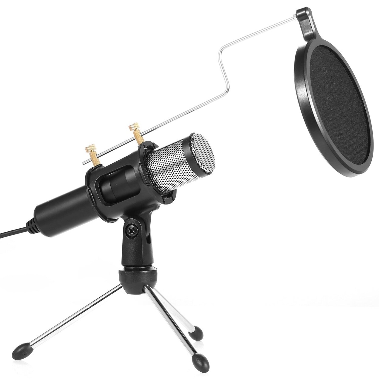 Professional Condenser Microphone Studio Recording Cardioid Microphone With180 Degree Tripods Pop Filter