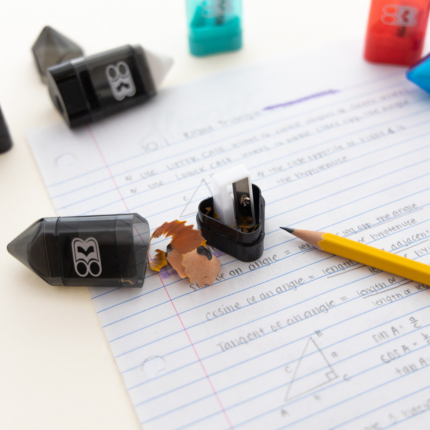 BAZIC Rex Sharpener w/ Receptacle + Eraser (2/Pack)