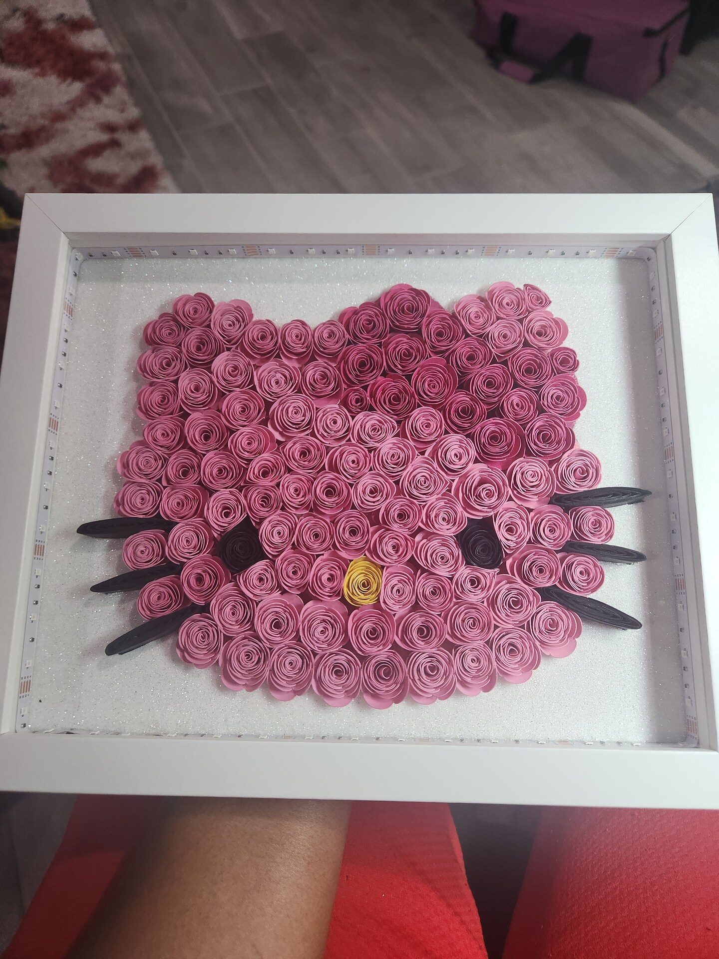 8x10 3D Pink Hello Kitty Face LED Light Shadowbox product 2
