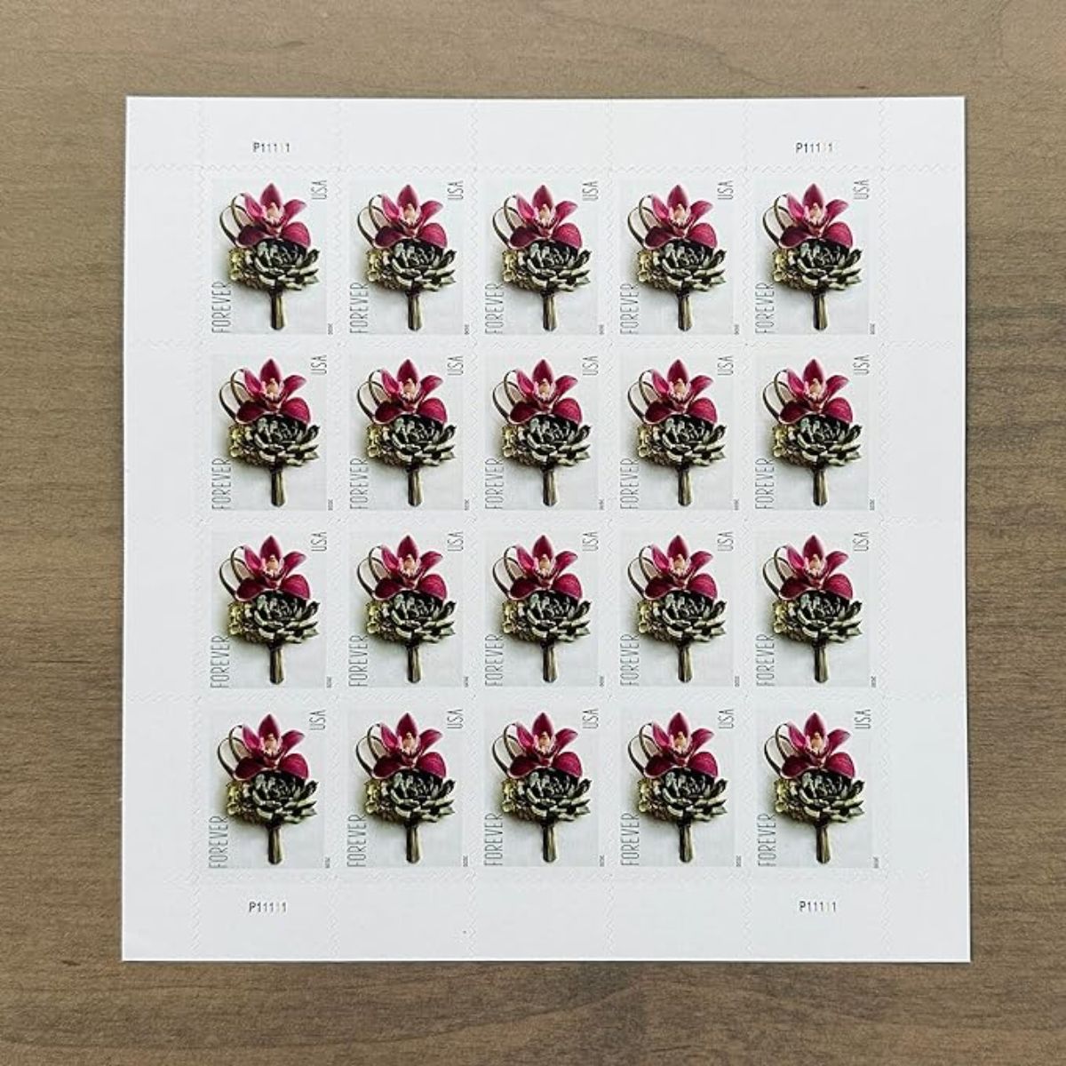 Contemporary Boutonniere Postage Stamps 5 Sheets