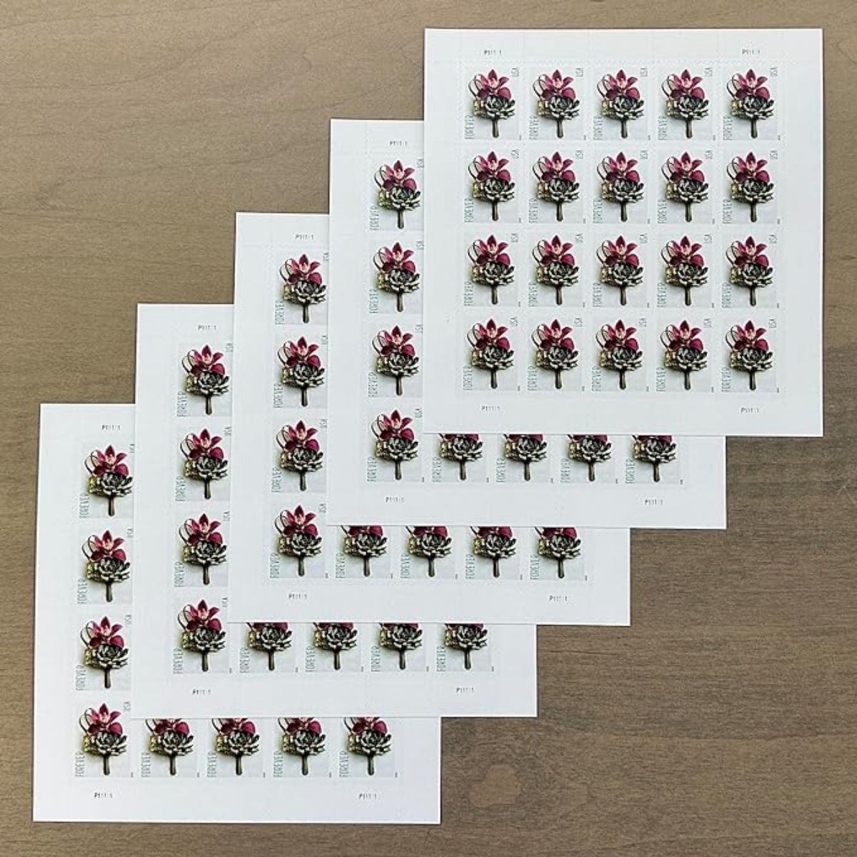 Contemporary Boutonniere Postage Stamps 5 Sheets