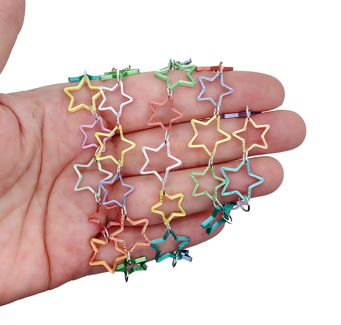 Garland for Miniature Christmas Trees, Pastel Rainbow Stars, 3 feet long, Adorabilities