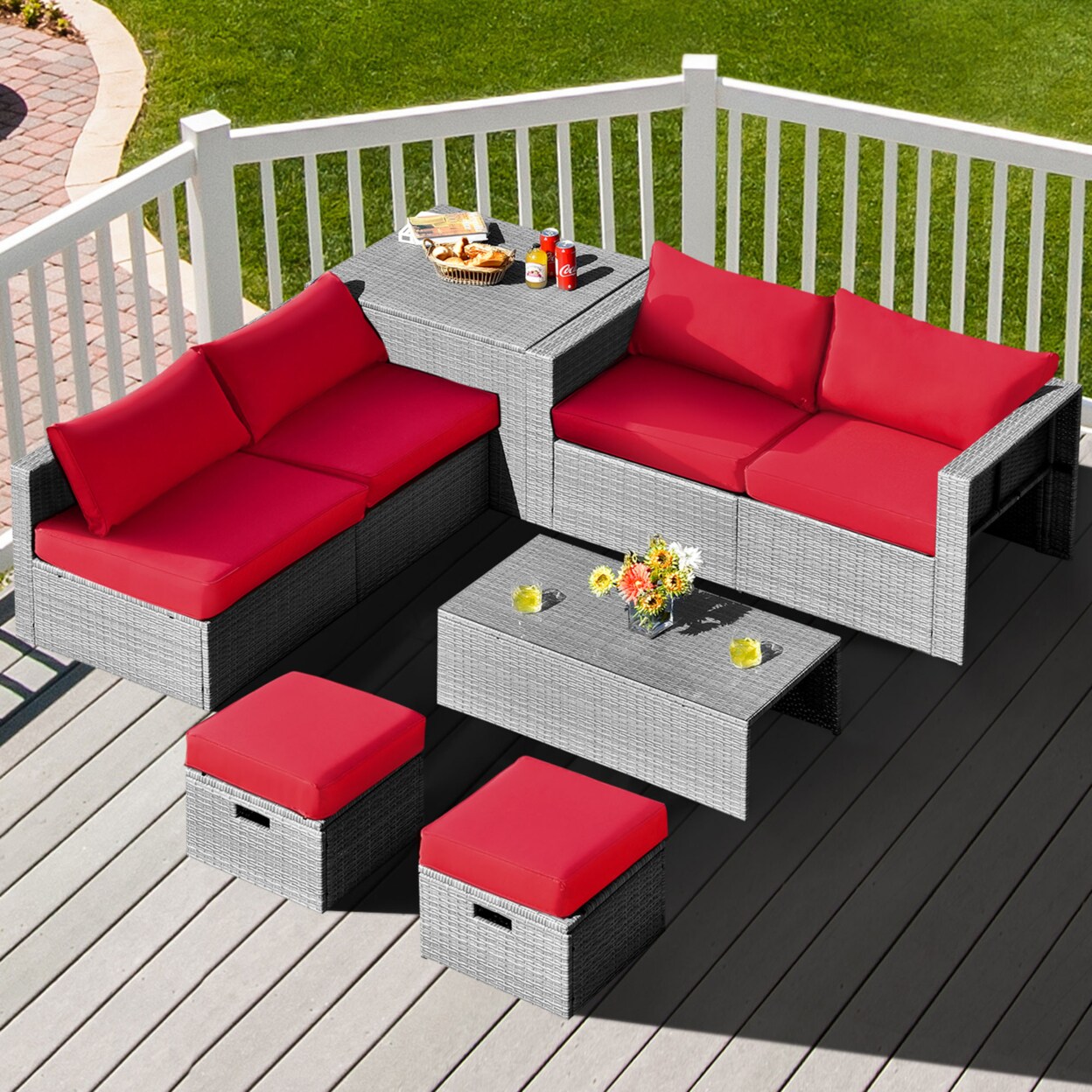 Space saving 2024 rattan garden furniture