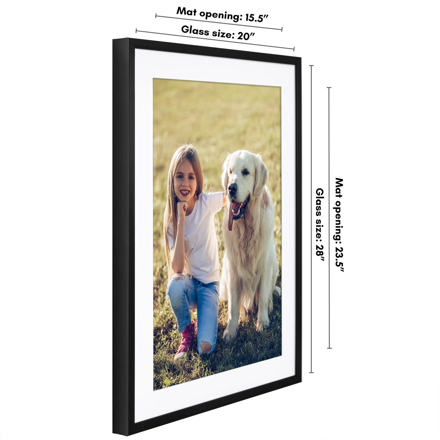 Americanflat Gallery-Style Picture Frame with Mat - Showcase Artwork, Prints, and Photos - Shatter Resistant Glass - Hanging Hardware with Drywall Anchor
