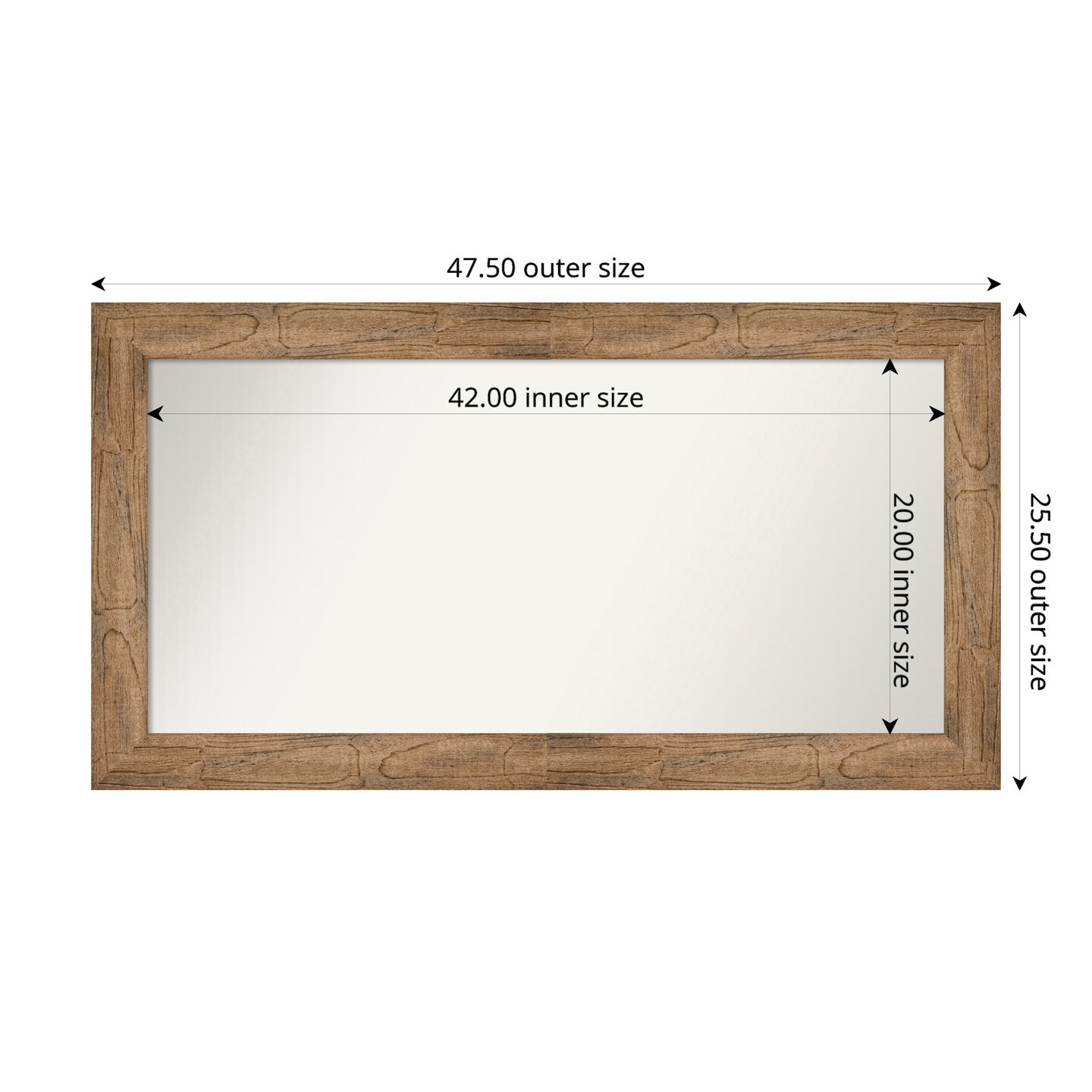Owl Brown Non-Beveled Custom Framed Bathroom Vanity Wall Mirror