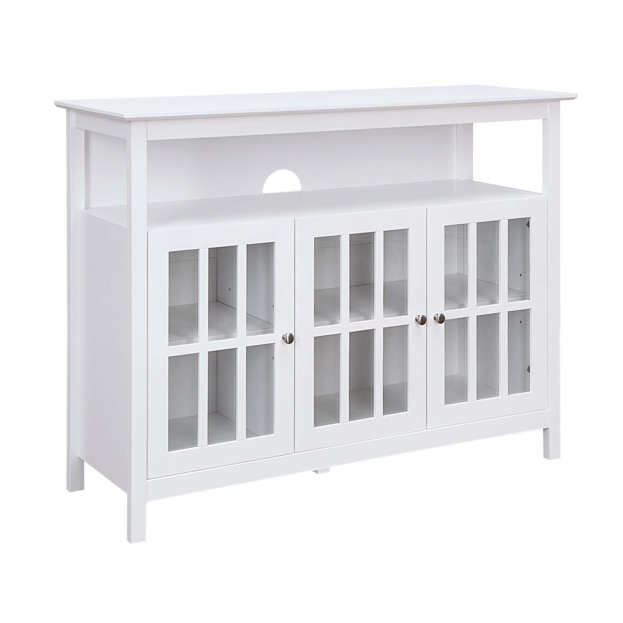 Convenience Concepts Big Sur Deluxe White 48 inch TV Stand with Storage Cabinets and Shelf