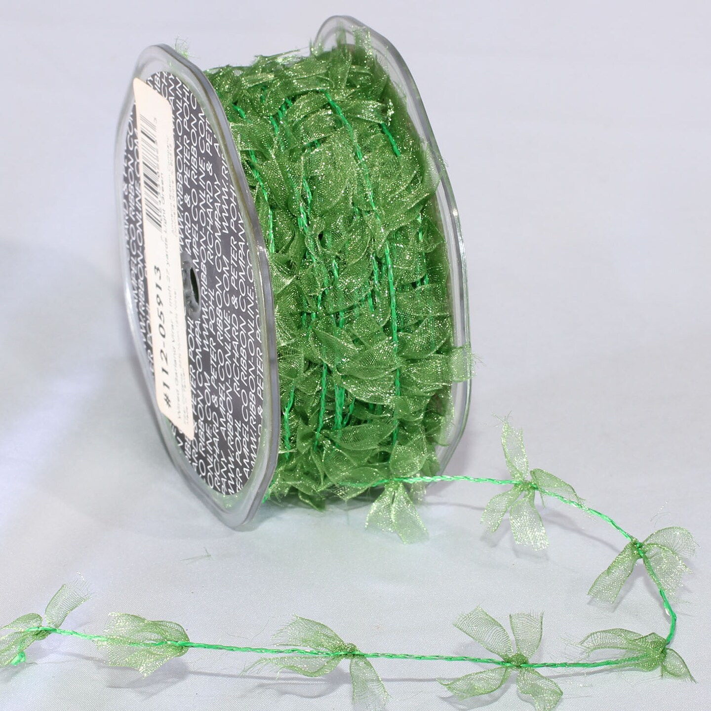The Ribbon People Sheer Pale Green Christmas Wired Craft Ribbon Garland