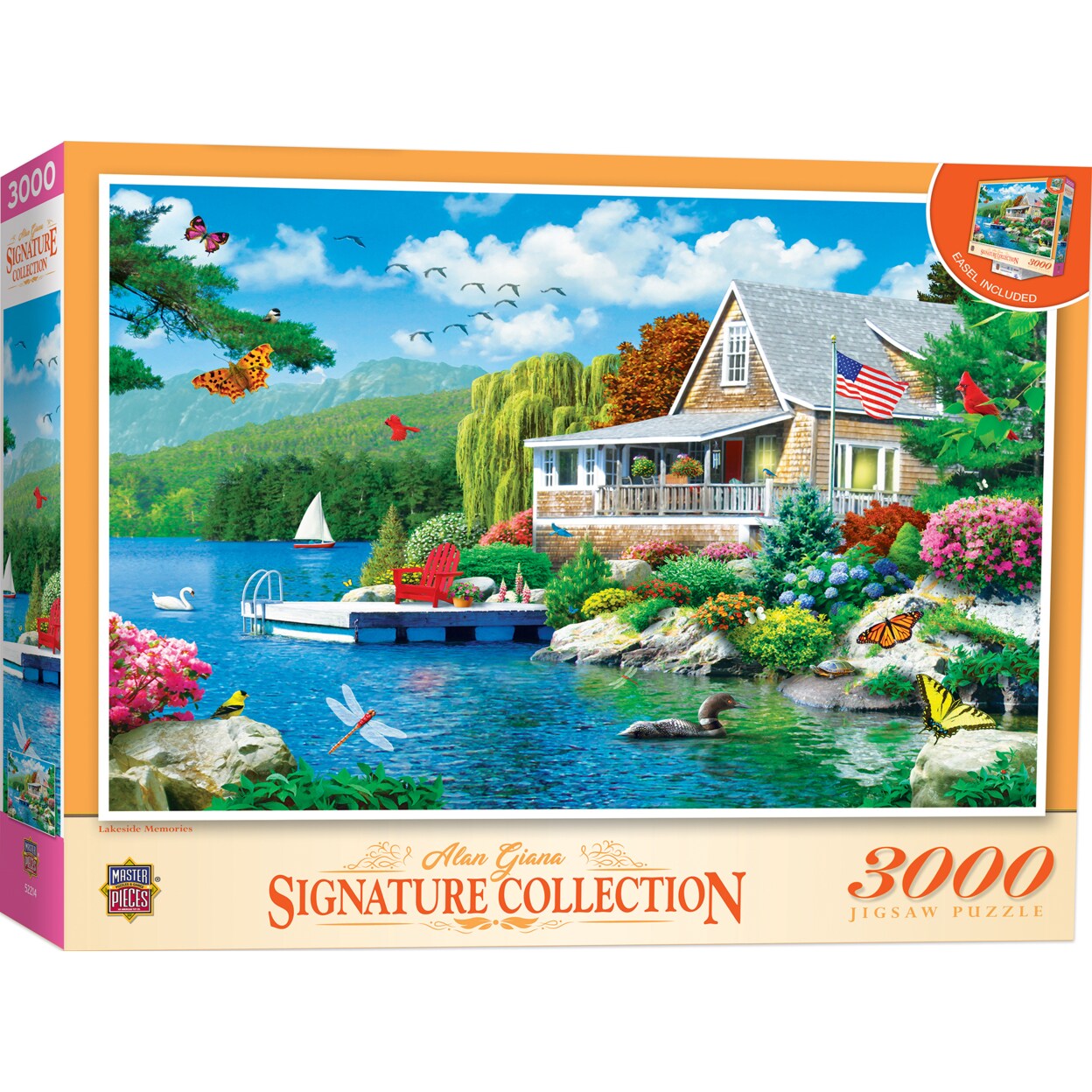 Masterpieces   3000 Piece Jigsaw Puzzle - Lakeside Memories - 32&#x22;x45&#x22;