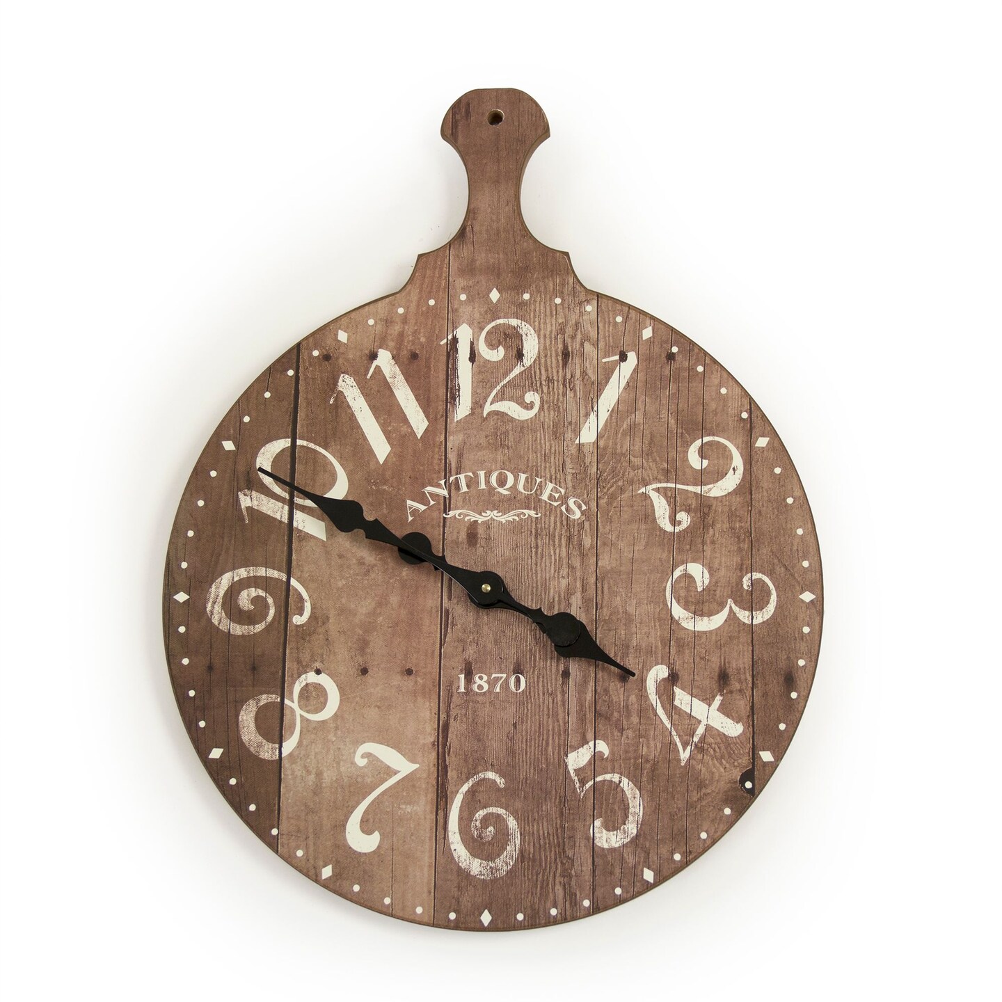 Zentique 23.5&#x22; Brown and White Wood Look Kitchen Wall Clock