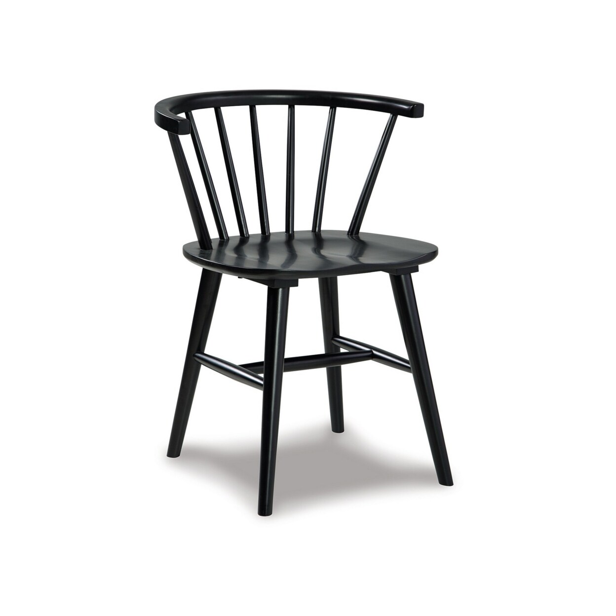 Saltoro Sherpi 22 Inch Set of 2 Dining Chairs, Spindle Backrest, Matte Black Wood Design-