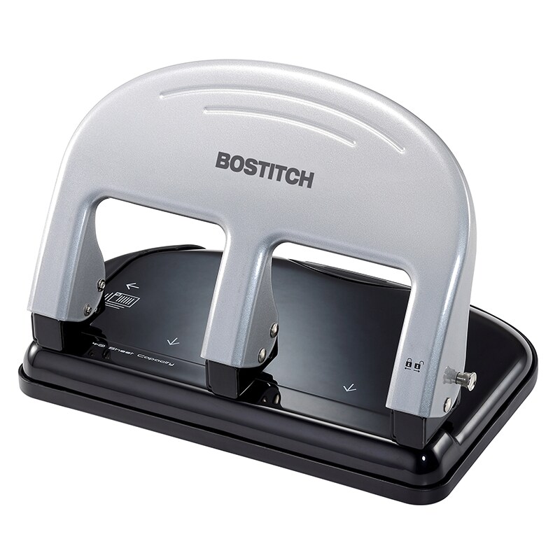 EZ Squeeze&#x2122; 3-Hole Punch, 40 Sheets, Silver