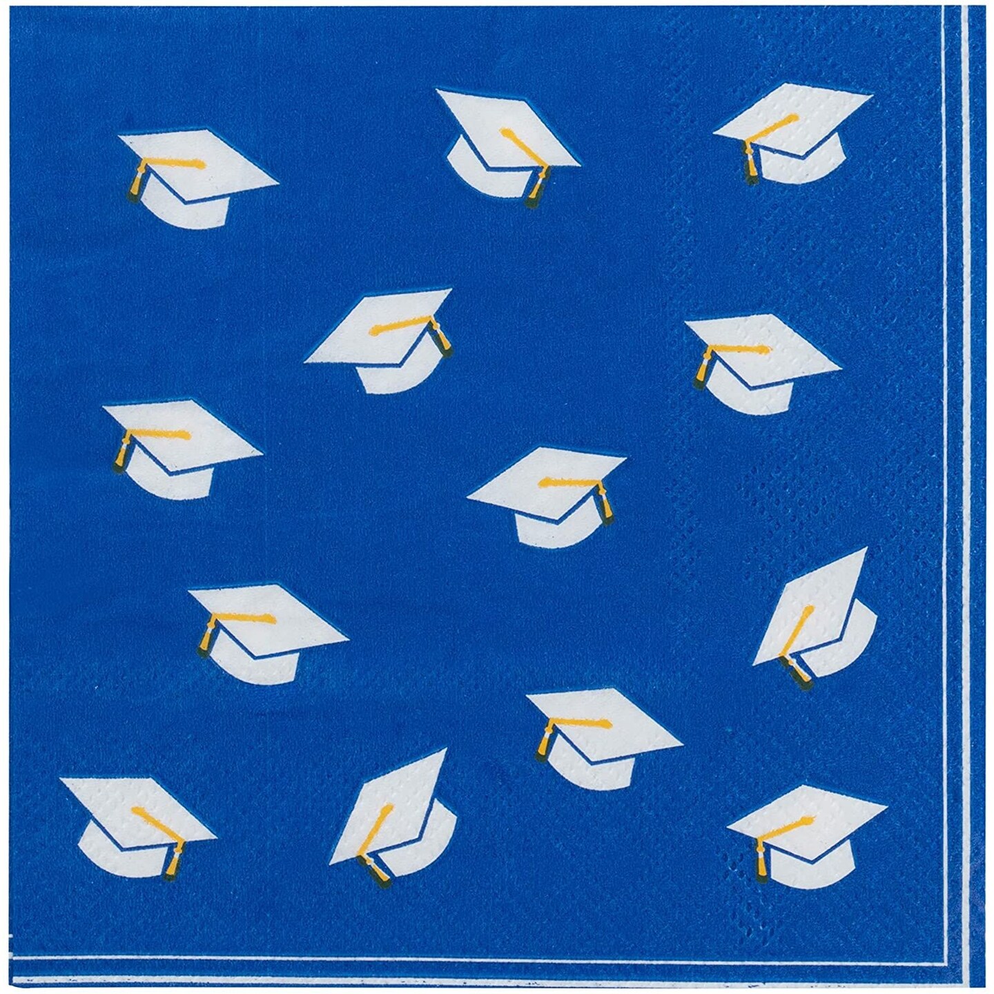 Blue Cocktail Napkins for Graduation Party Supplies (5 x 5 Inches, 100 Pack)