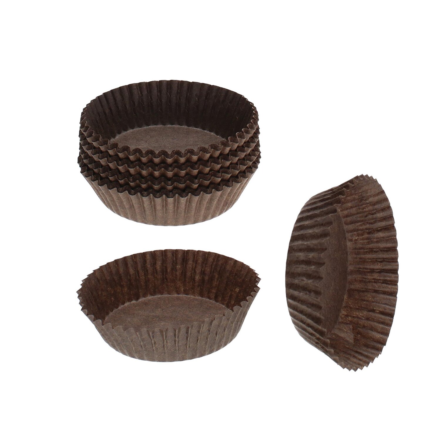 Size #601 Glassine Candy Paper Cups Brown &#x2013; 1-3/4&#x201D; Base, 5/8&#x201D; Wall