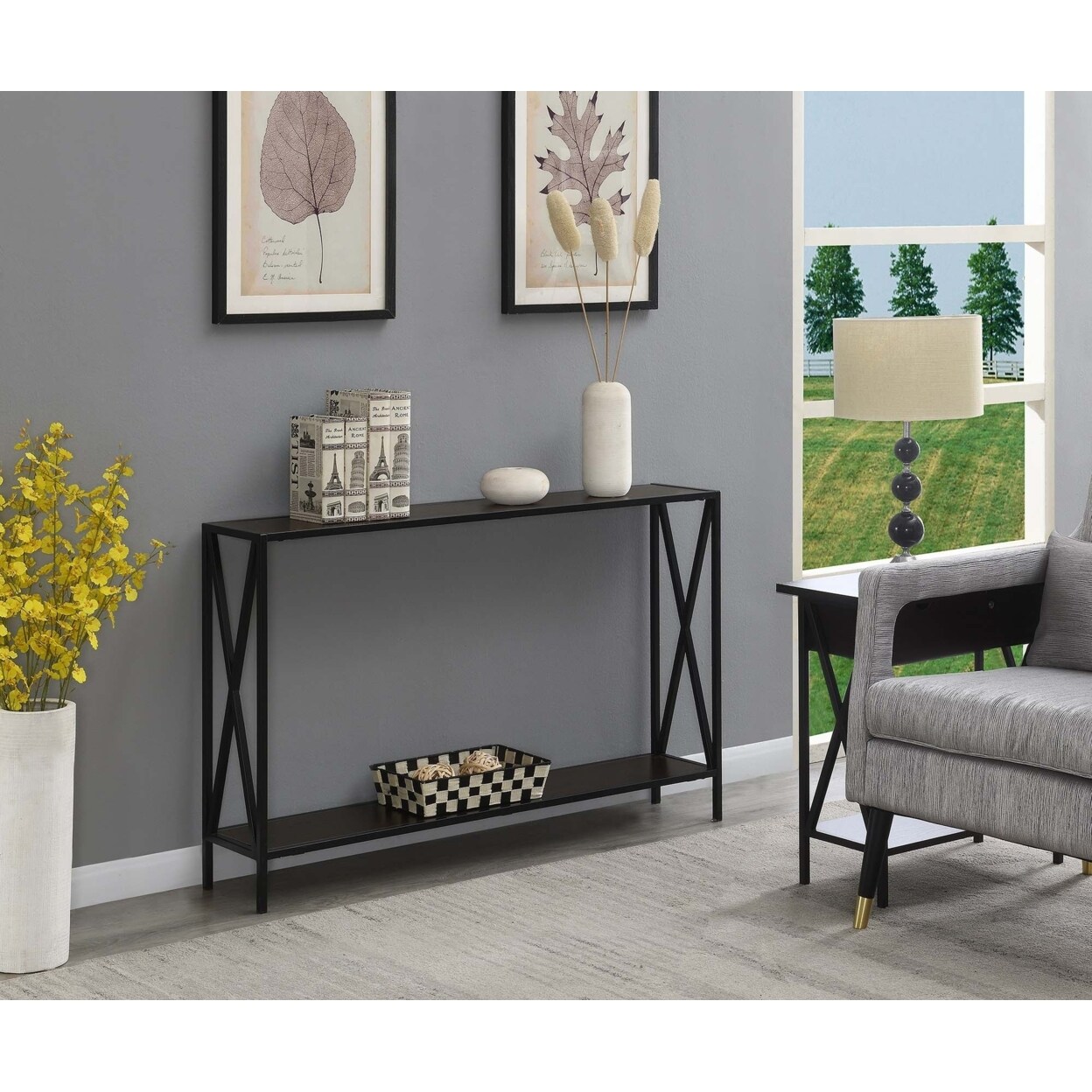 Convenience Concepts Tucson Console Table, Espresso and Black