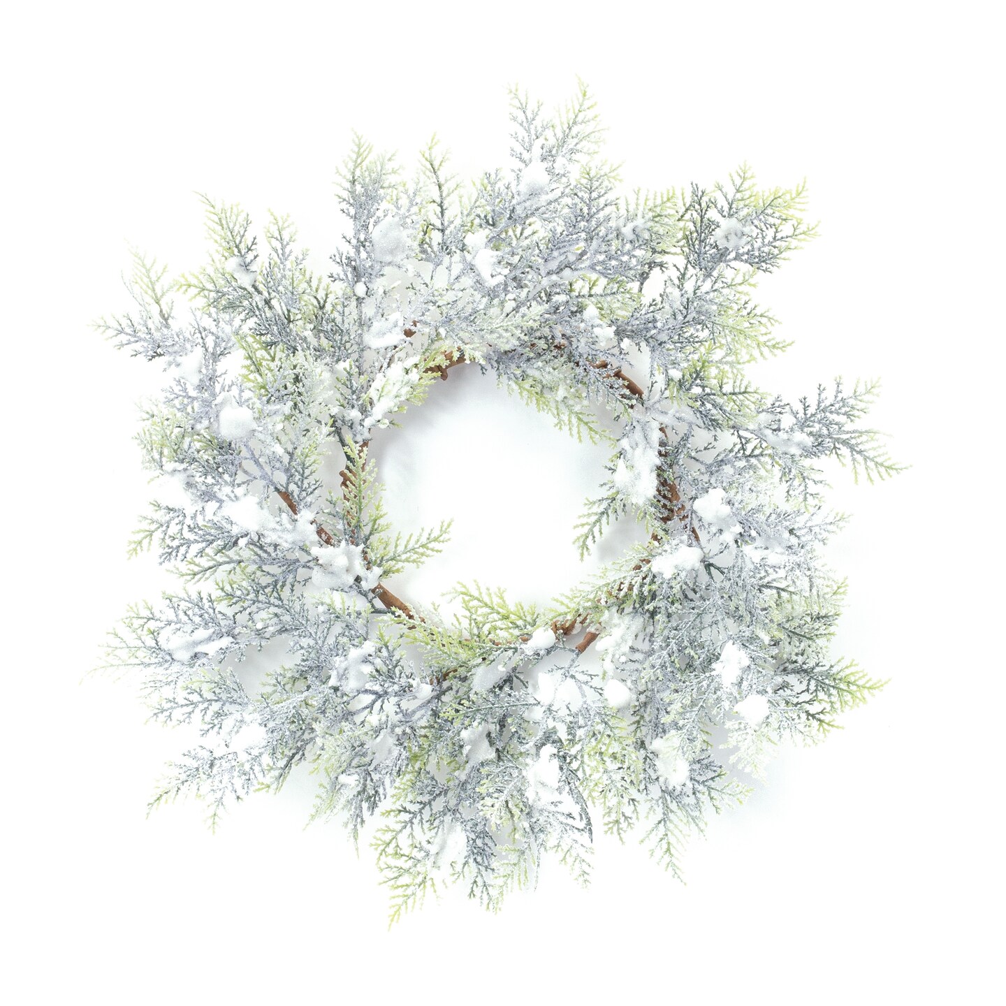 Melrose Flocked Cedar Artificial Christmas Wreath, 15-Inch, Unlit