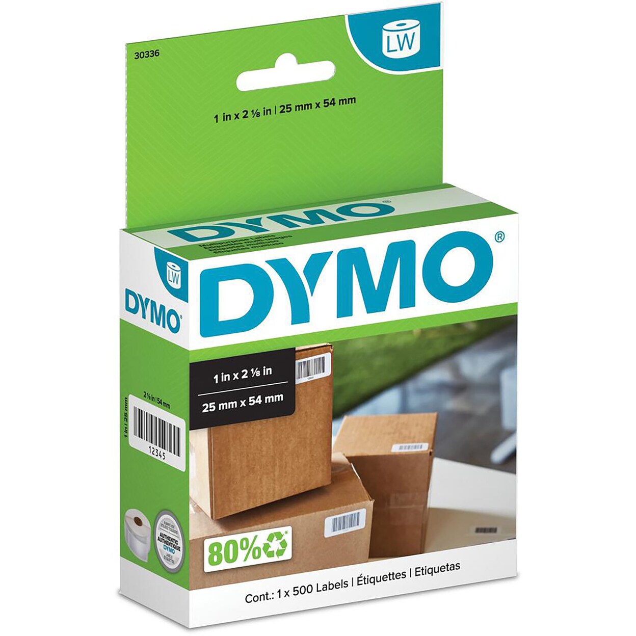 DYMO   Labelwriter Small Multipurpose Labels - 1&#x22; X 2 1by8&#x22; L- Direct Thermal - White