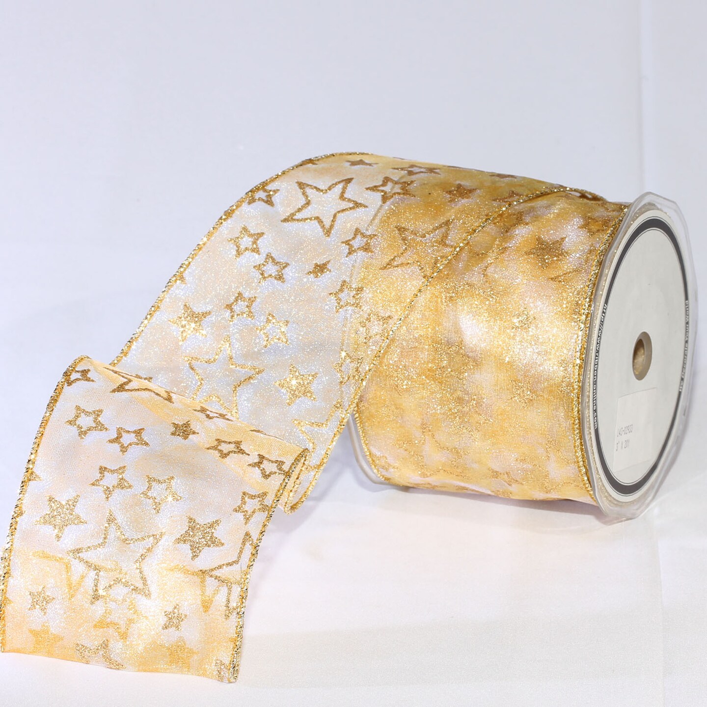 The Ribbon People Gold Sheer Star Wired Craft Ribbon 3