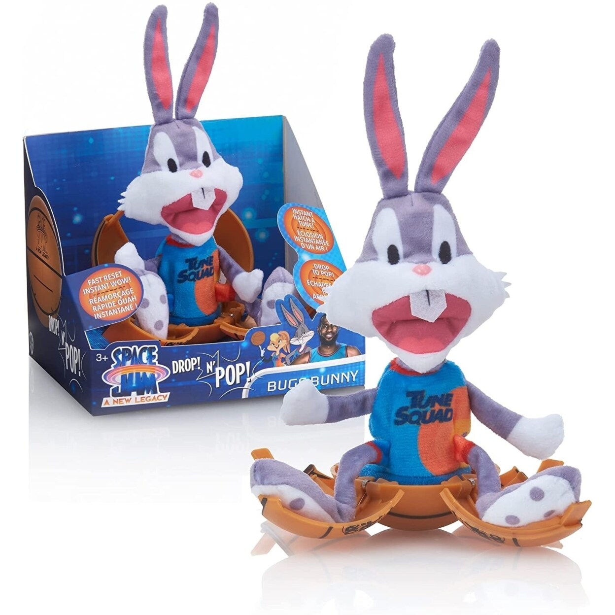 Space Jam A Legacy Bugs Bunny Plush Drop N Pop Basketball Kids Interactive Toy Wow Stuff