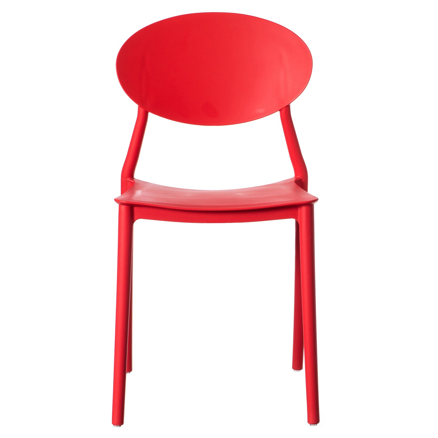 Modern Plastic Outdoor Dining Chair with Open Oval Back Design
