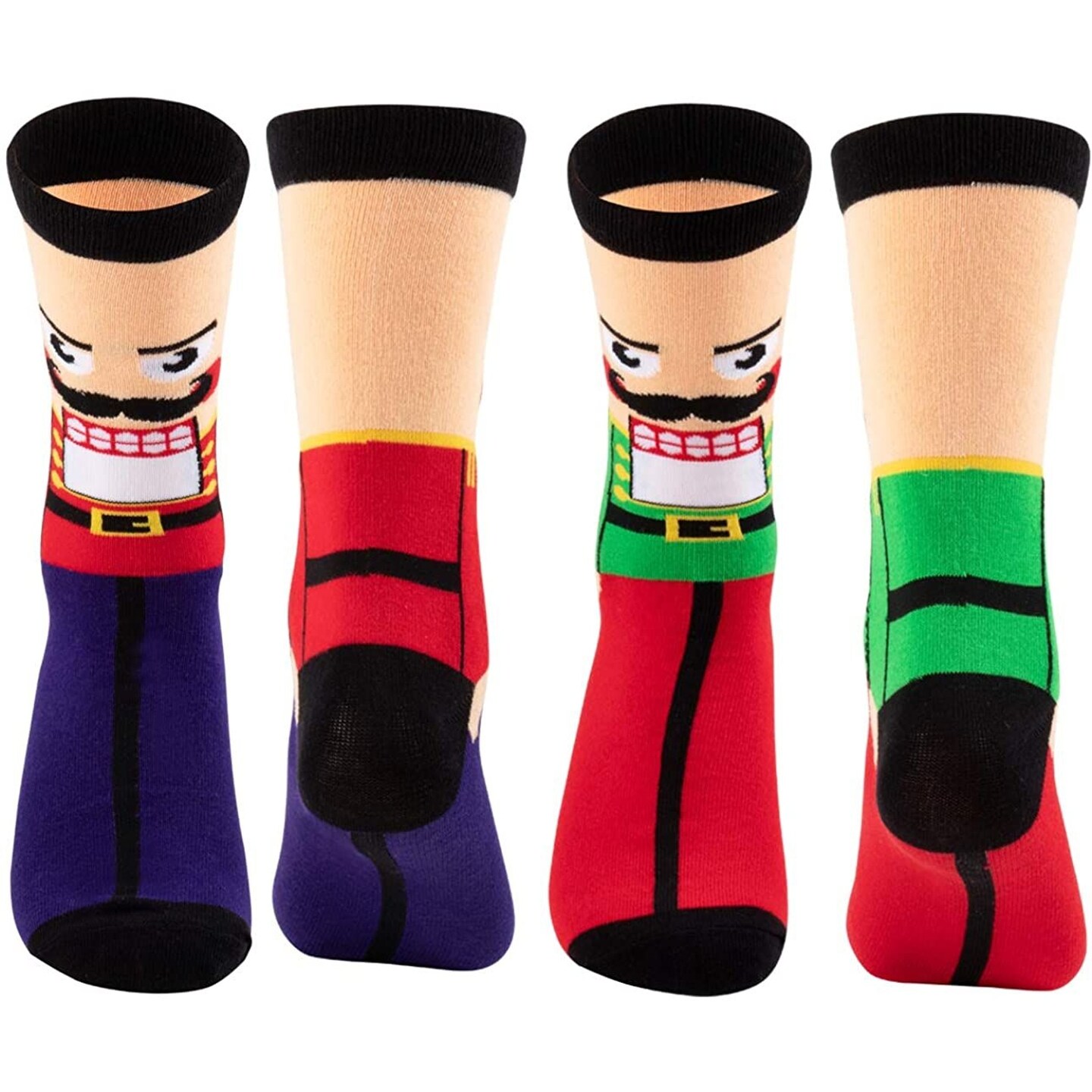 Nutcracker Christmas Crew Socks for Men and Women, Fun Gift Set (One Size, 2 Pairs)