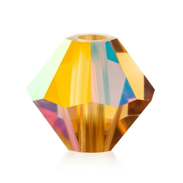Preciosa 6mm Czech Crystals Bicone Rondelle Beads, 36pcs