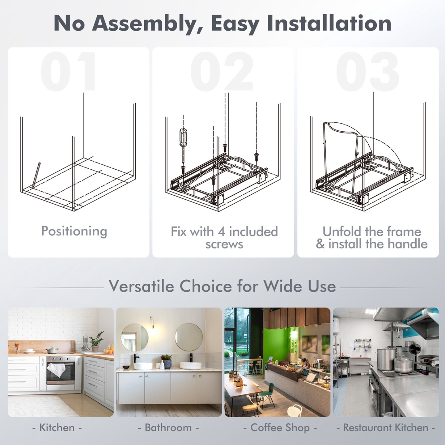 Costway Pull Out Trash Can Under Cabinet Sink Roll-Out Rack Slide Out Waste Bin Shelf