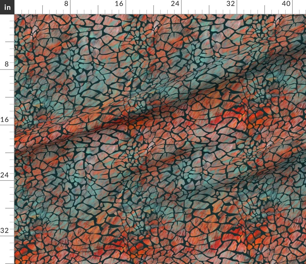 Animal Print Crocodile Alligator Whimsical Green Teal Red Orange Swamp Chic Custom Printed Fabric by Spoonflower Various Fabrics by the Yard or Fat Quarter