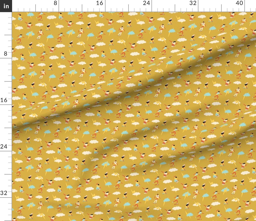 Petal Signature Cotton by the Yard or Fat Quarter Skater Girls Retro 1970S Skateboard Feminism Women Skateboarding Custom Printed Fabric by Spoonflower