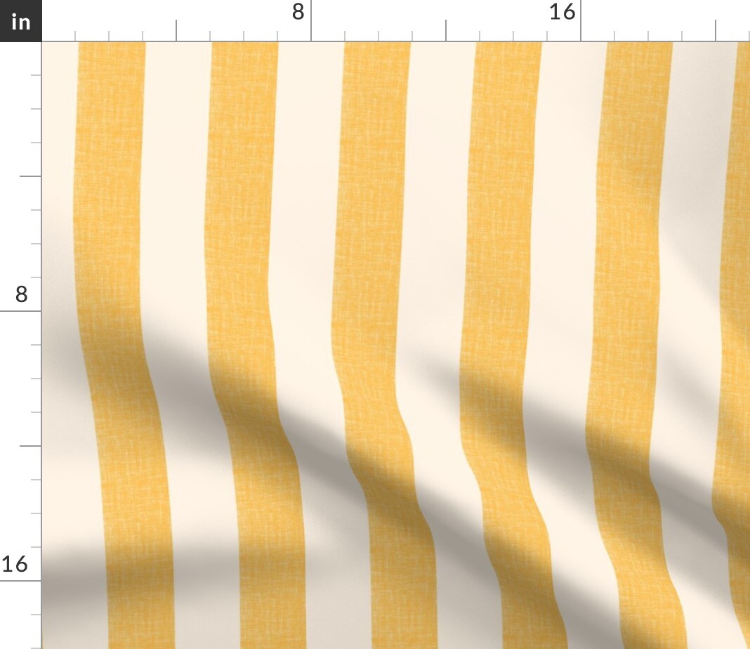 Lemon Yellow Stripe Amalfi Pool Cabana Simple Large Scale Custom Printed Fabric by Spoonflower Various Fabrics by the Yard or Fat Quarter