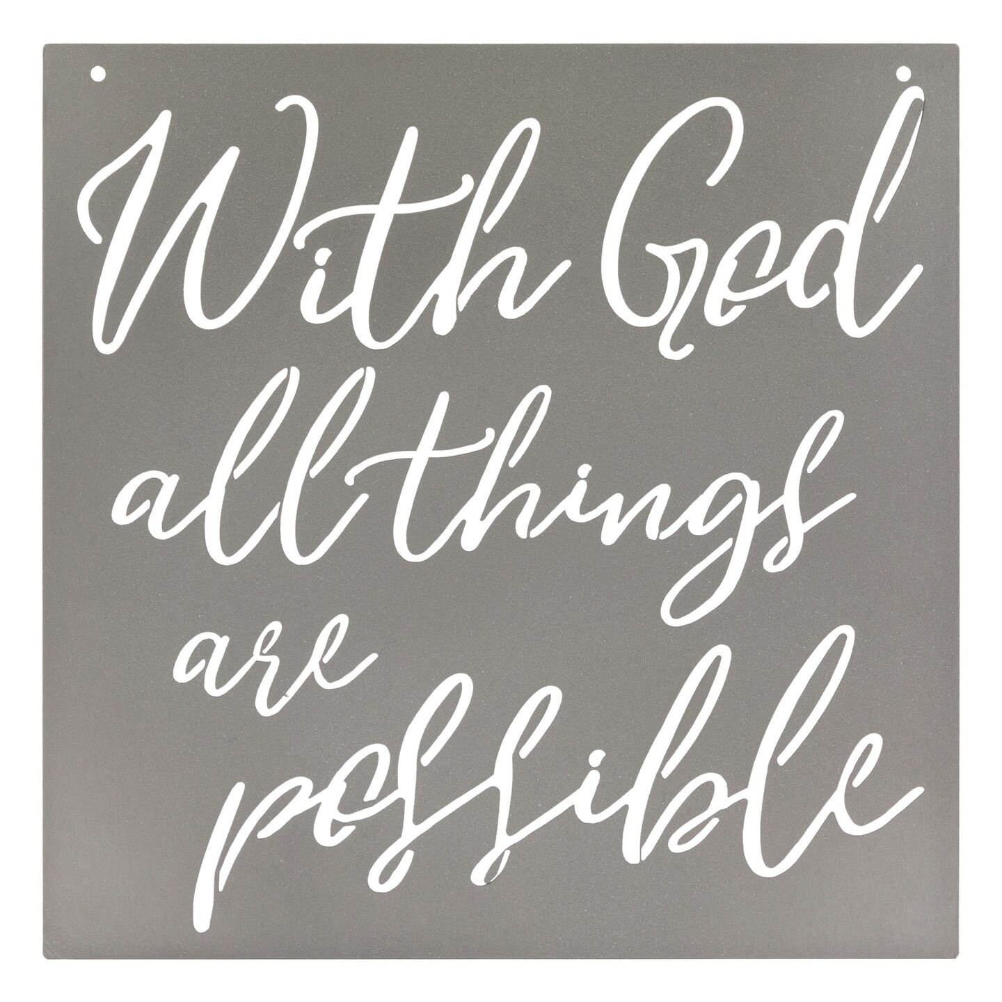 Christian Wall Art Decor, With God All Things Are Possible, Matthew 19:26 (13x13 inch)