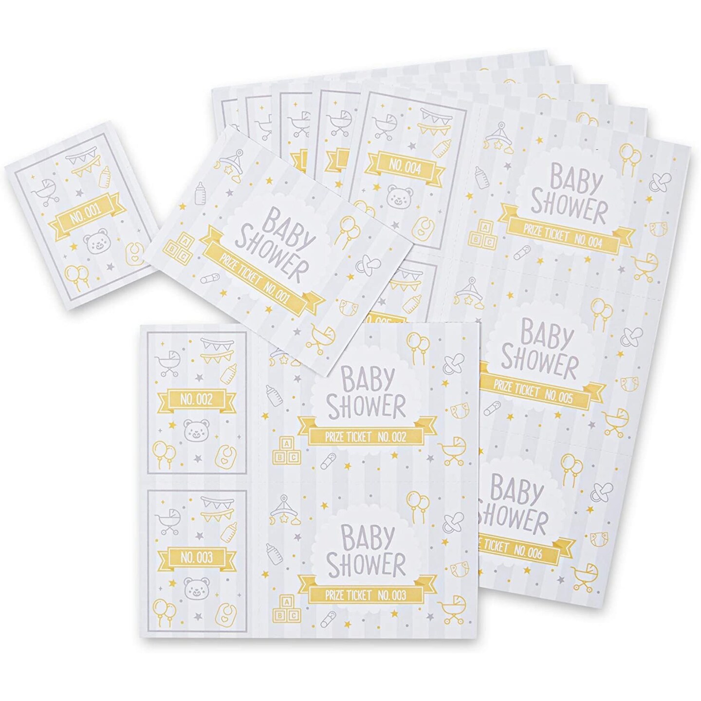 Baby Shower Game Cards Prize Tickets (2.35 x 5 in, 96 Pack)