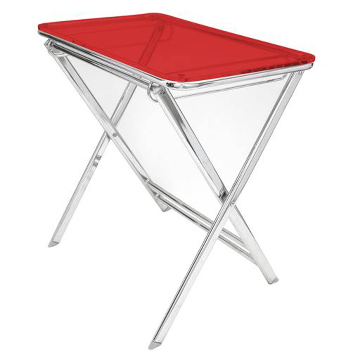Leisuremod Victorian Foldable End Side Table Tray - Red
