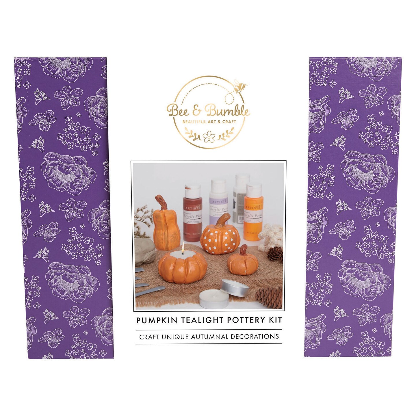 Bee &#x26; Bumble Pumpkin Tealight Pottery Kit