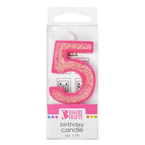Mini Glitter Numeral Candle, 1ct