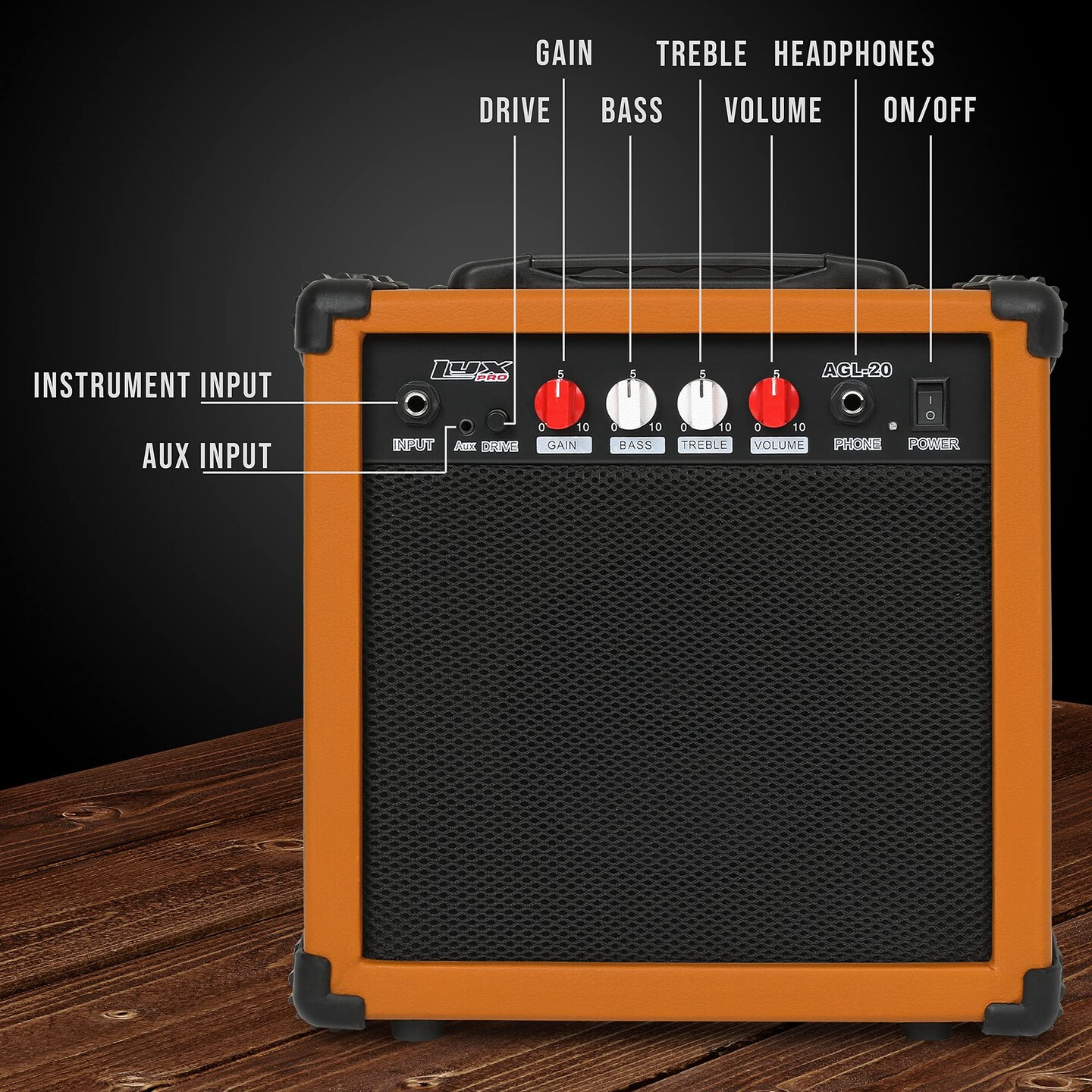 LyxPro Electric Guitar Amp, 20w Portable Mini Amplifier