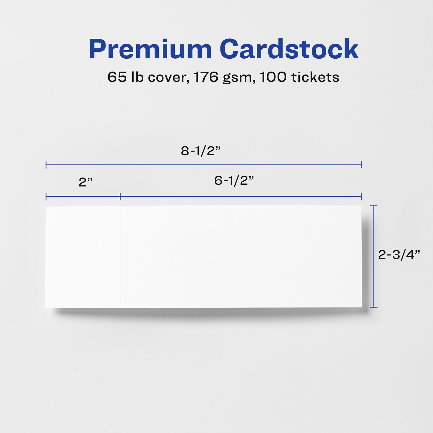 Avery Printable Tickets with Stubs, 2-3/4" x 8-1/2", Laser/Inkjet, 100 Blank Tickets (16430)
