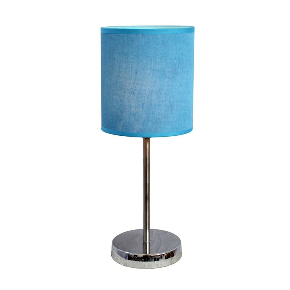 Simple Designs Chrome Basic Table Lamp with Blue Shade Michaels