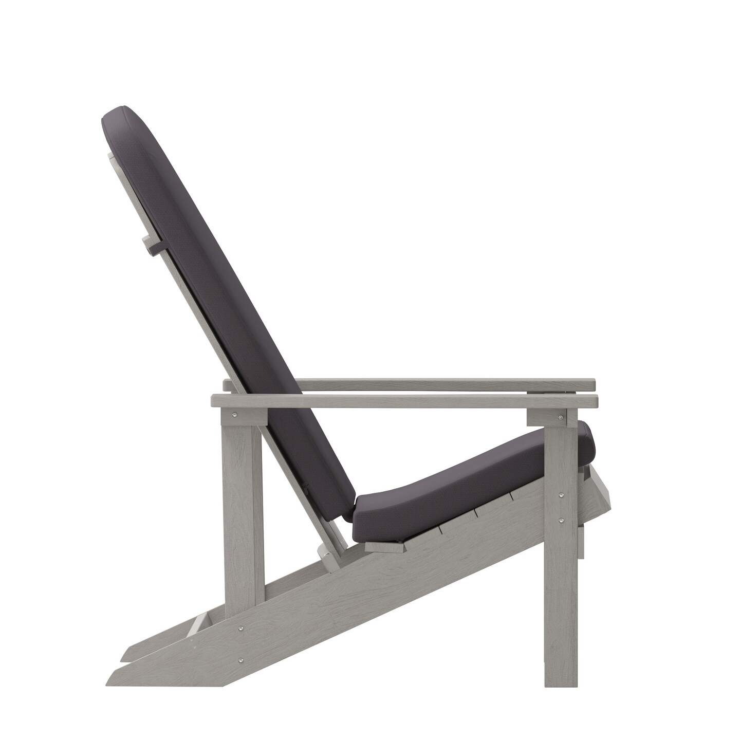 Merrick Lane Riviera Set of 2 Weather Resistant Adirondack Patio Chairs With Vertical Lattice Backs and Comfort Foam Cushions