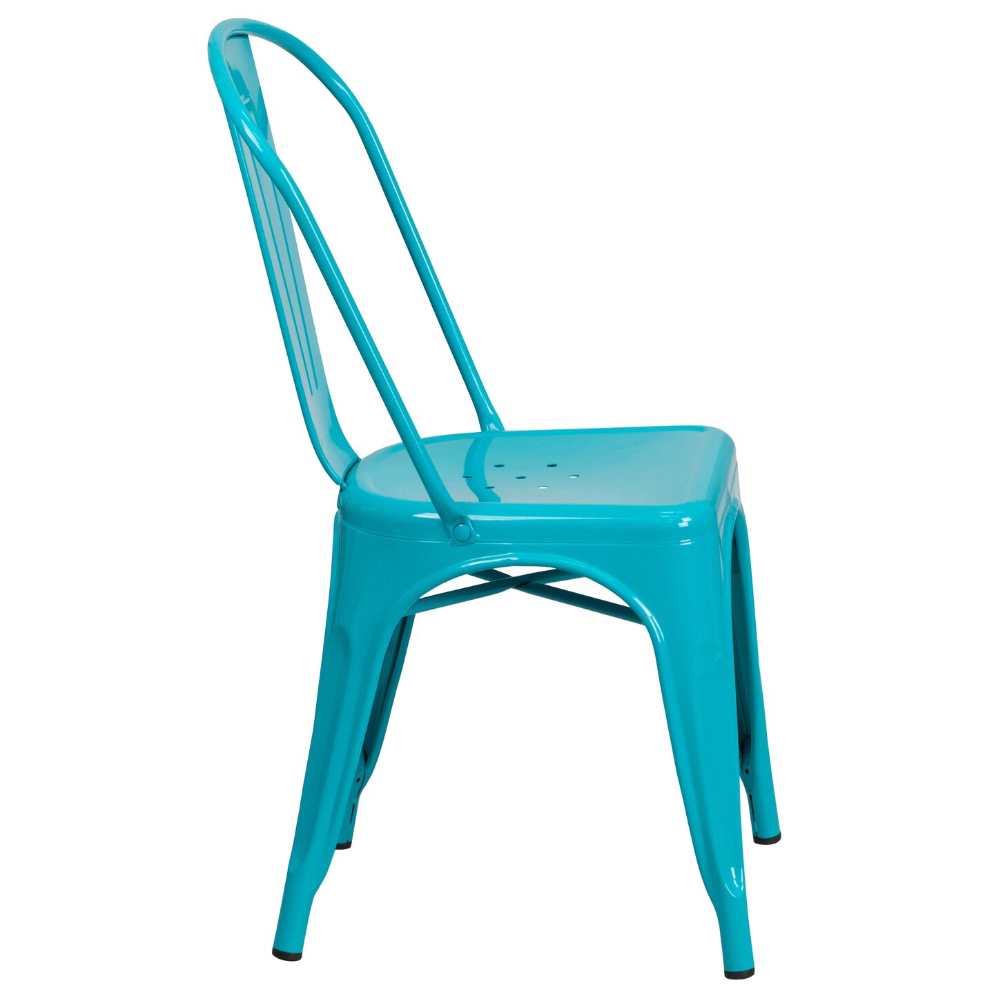 Emma and Oliver Commercial Grade 4 Pack Metal Indoor-Outdoor Stackable Chair