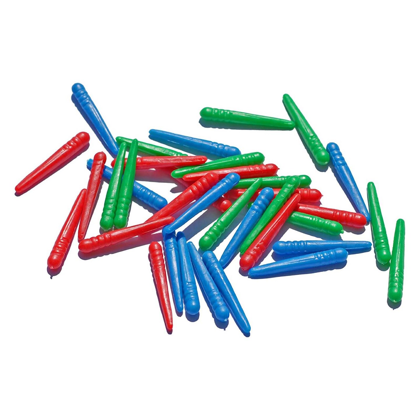 WE Games 36 Standard Plastic Cribbage Pegs w/ a Tapered Design in 3 Colors - Red, Blue & Green