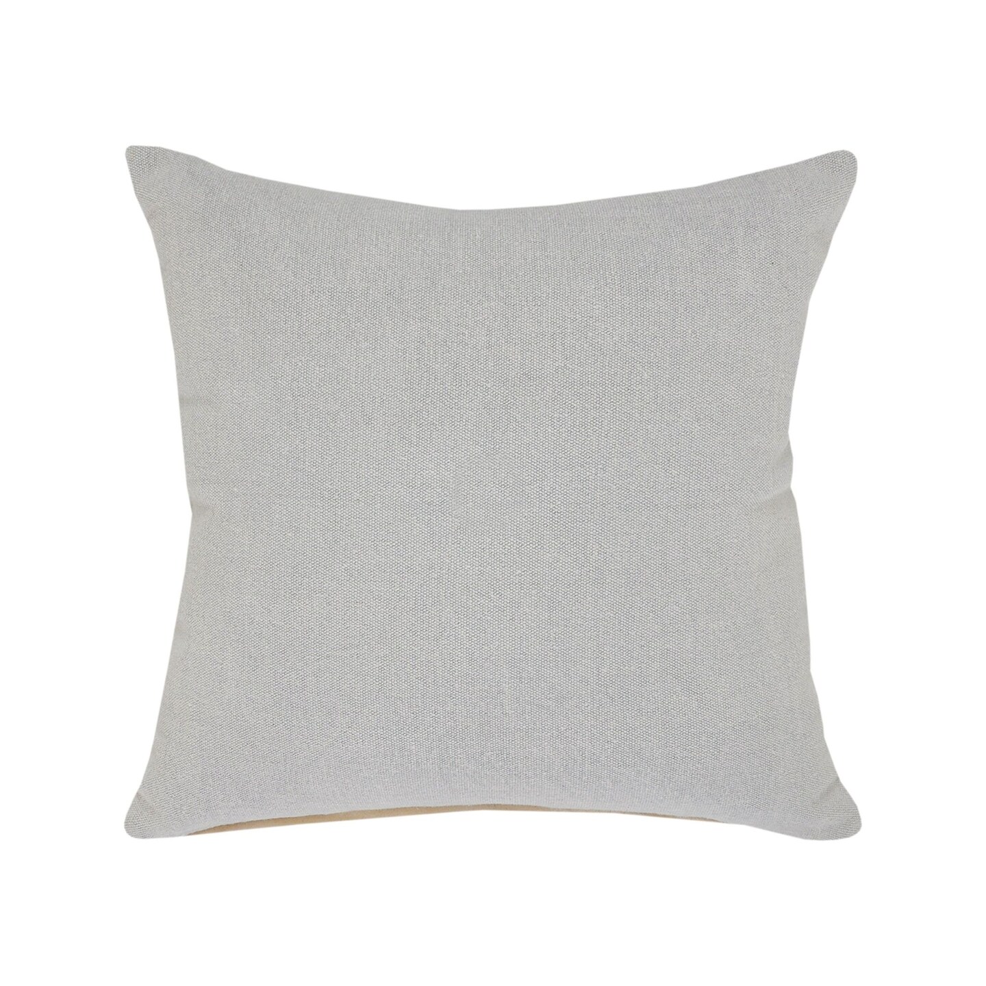 Laddha Home Designs 20" Gray Solid Handmade Square Throw Pillow