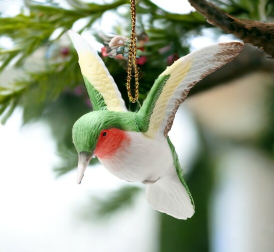 Ceramic Hummingbird Ornament, Home D&#xE9;cor, Gift for Her, Gift for Mom, Kitchen D&#xE9;cor, Birdwatcher Gift, Vintage Decor