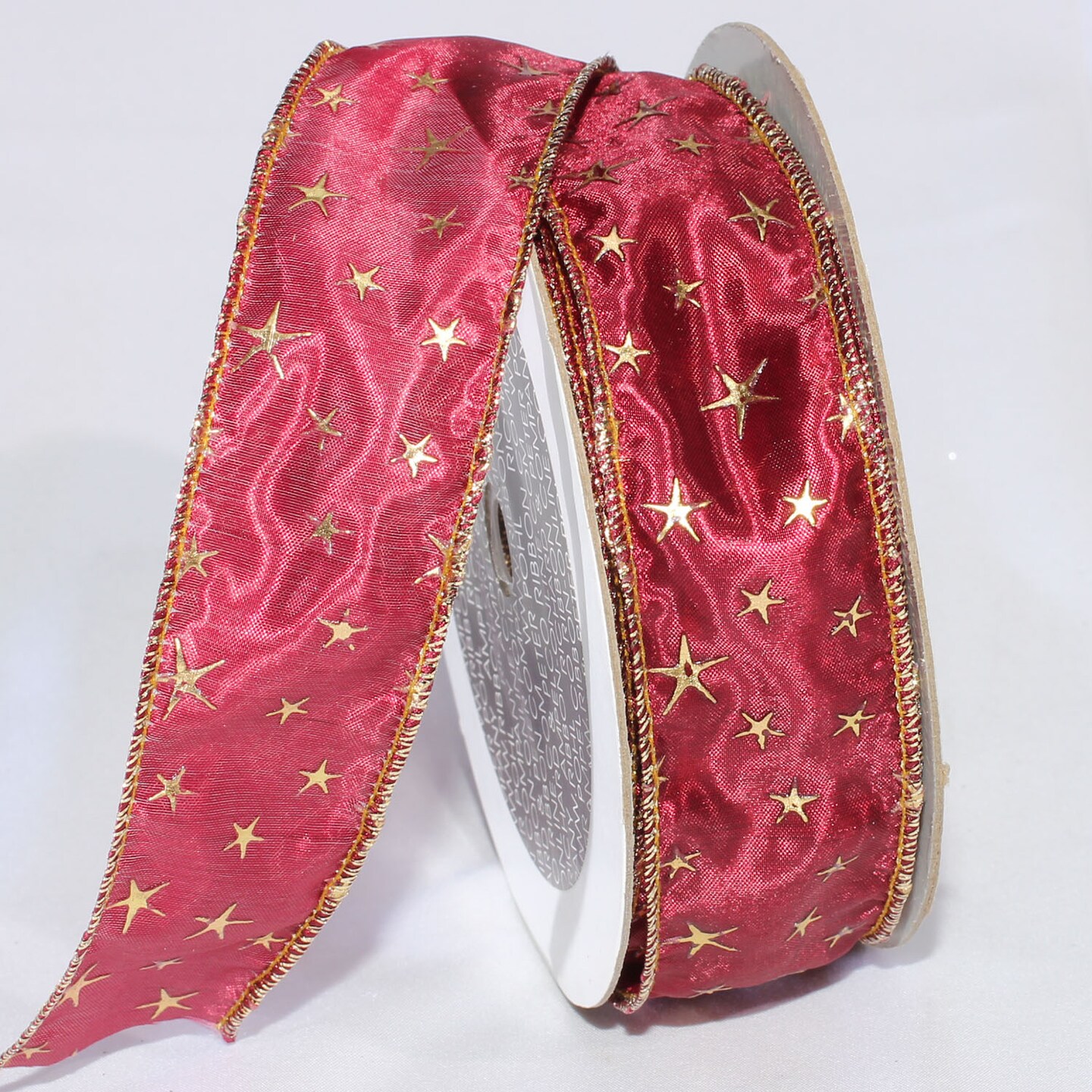The Ribbon People Purple and Gold Stars Plump Edge Wired Craft Ribbon 1.5&#x22; x 27 Yards