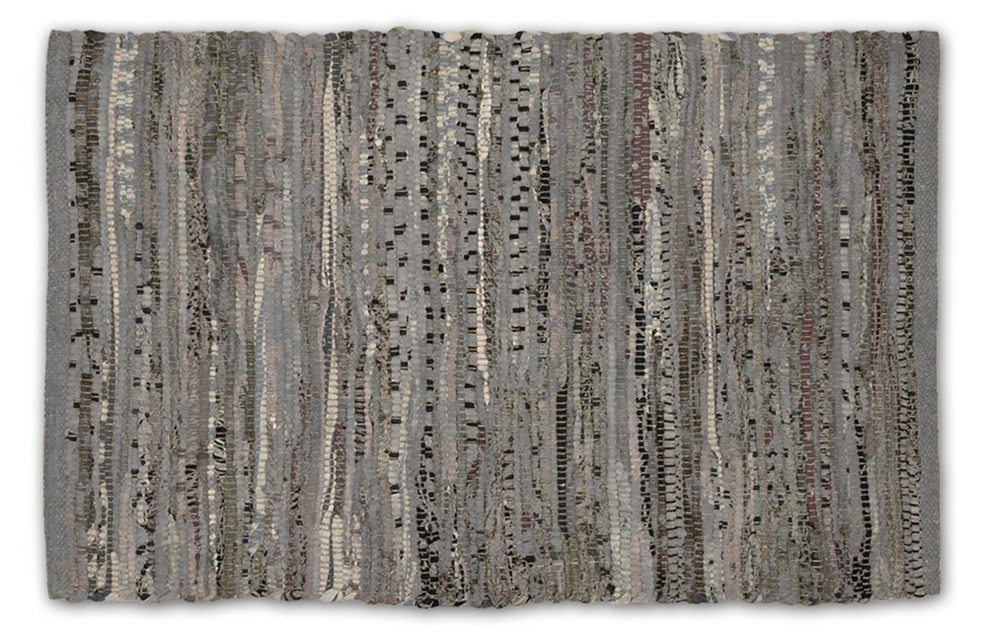 CC Home Furnishings 19.5&#x22; x 31.5&#x22; Gray and Black Reversible Rectangular Rag Rug