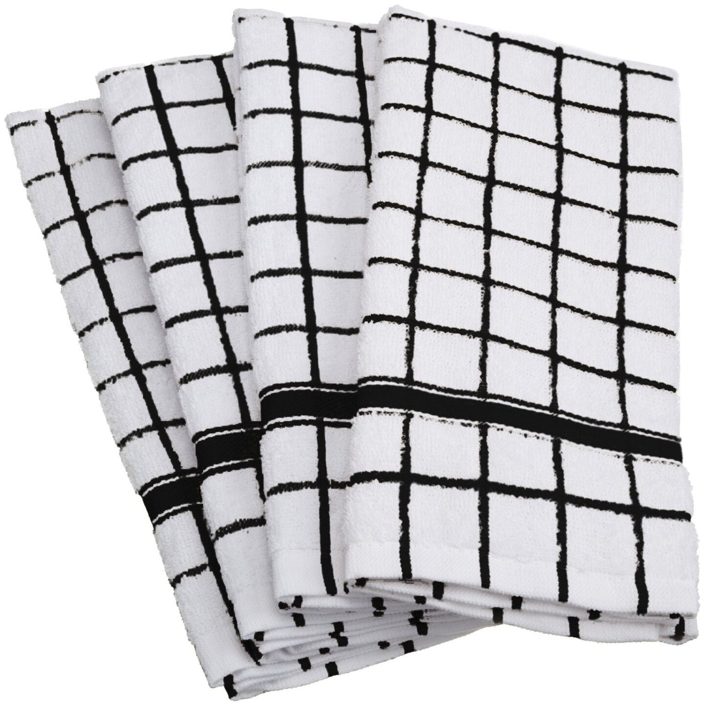 Black and white checkered dish deals towels