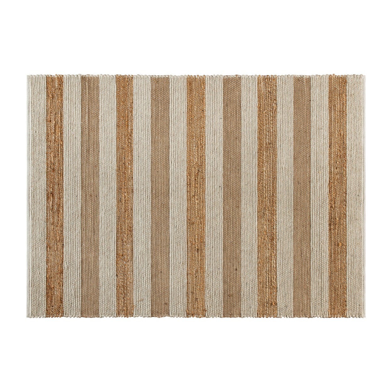 Flash Furniture 5&#x27; x 7&#x27; Handwoven Striped Jute Blend Area Rug in Natural Tones