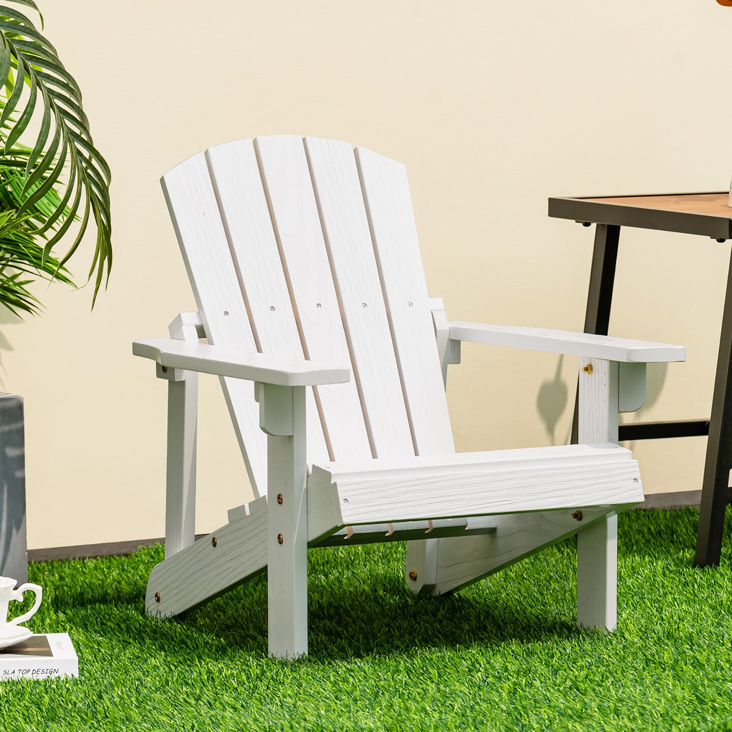 Costway Kid&#x27;s Adirondack Chair Patio Wood High Backrest Arm Rest 110 LBS Capacity