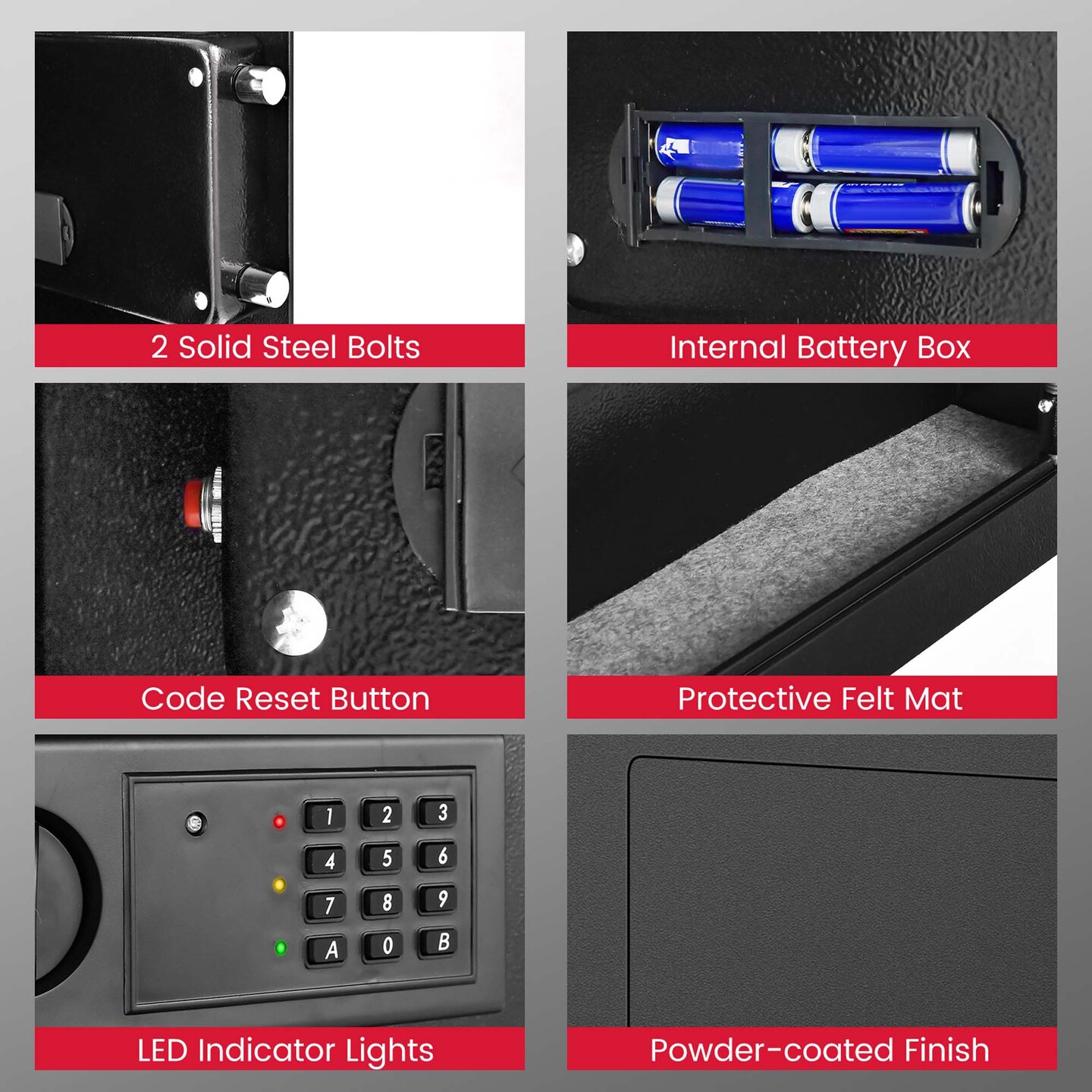 Costway 0.8CF Digital Flat Recessed Wall Safe Home Security Lock Gun Cash Box Locking